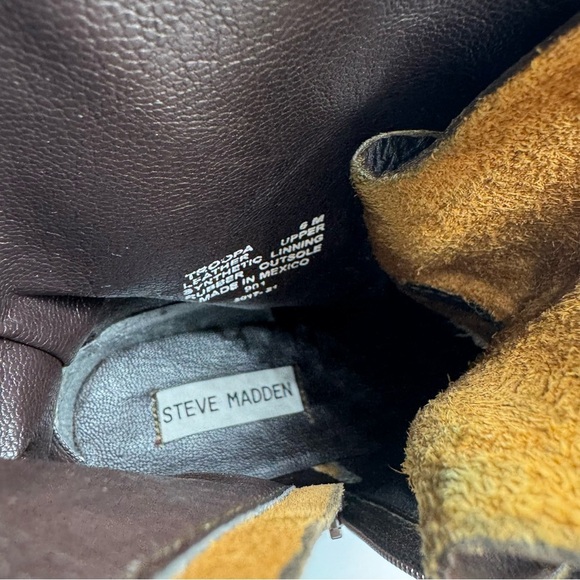 Steve Madden Troopa Boots Brown Leather Combat Lace Up Size 6 - Picture 10 of 12